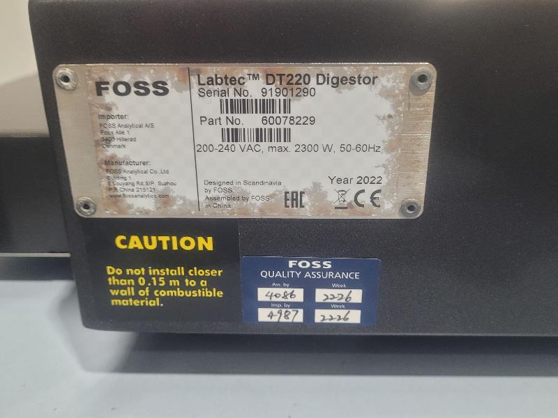Digesteur Tecator Line LABTEC DT220 Unité de digestion FOSS_6
