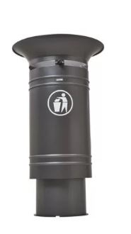 Corbeille publique Cévennes 60 L - pied cylindrique - seau en tôle électrozinguée avec serrure à clé triangle_6