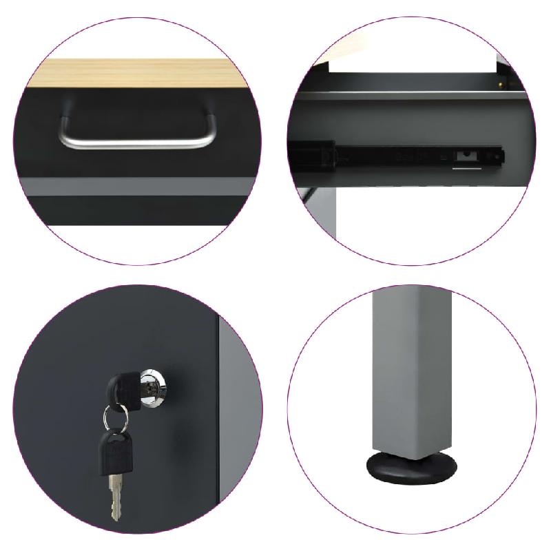 Vidaxl établi noir 160x60x85 cm acier 145348_6