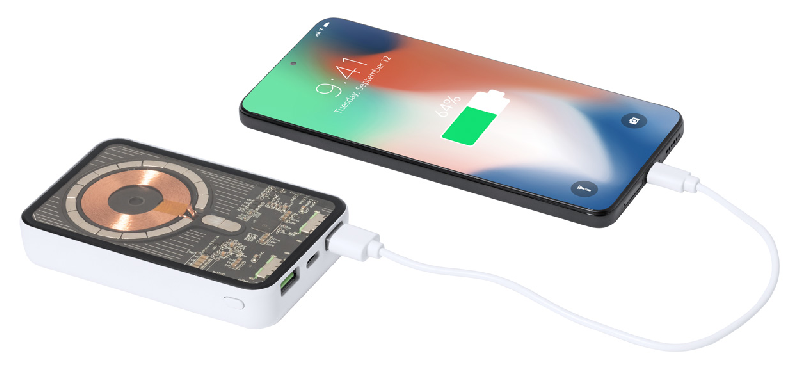 Power bank transparent avec chargeur rapide sans fil magnétique - 5000 mAh - 2 ports USB et 1 port USB-C_6