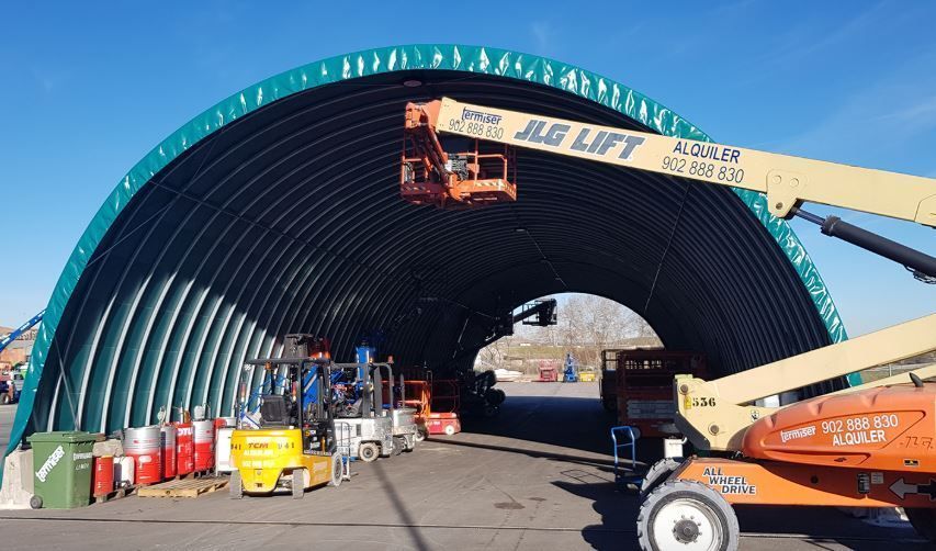 Tunnel de stockage Abristhor Industrie-BTP adaptable sur tous types de sols et sur blocs béton_6