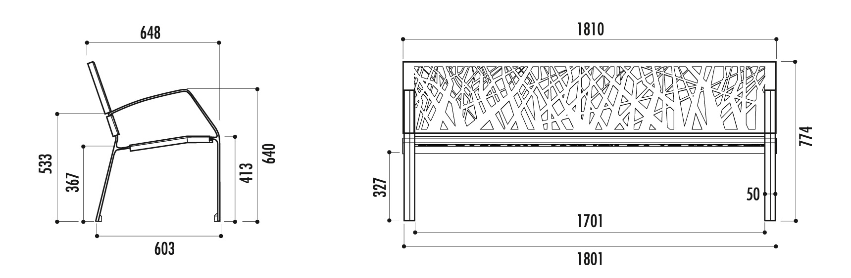 Banc public Abstract Maverick - Tubulaire perforé_6