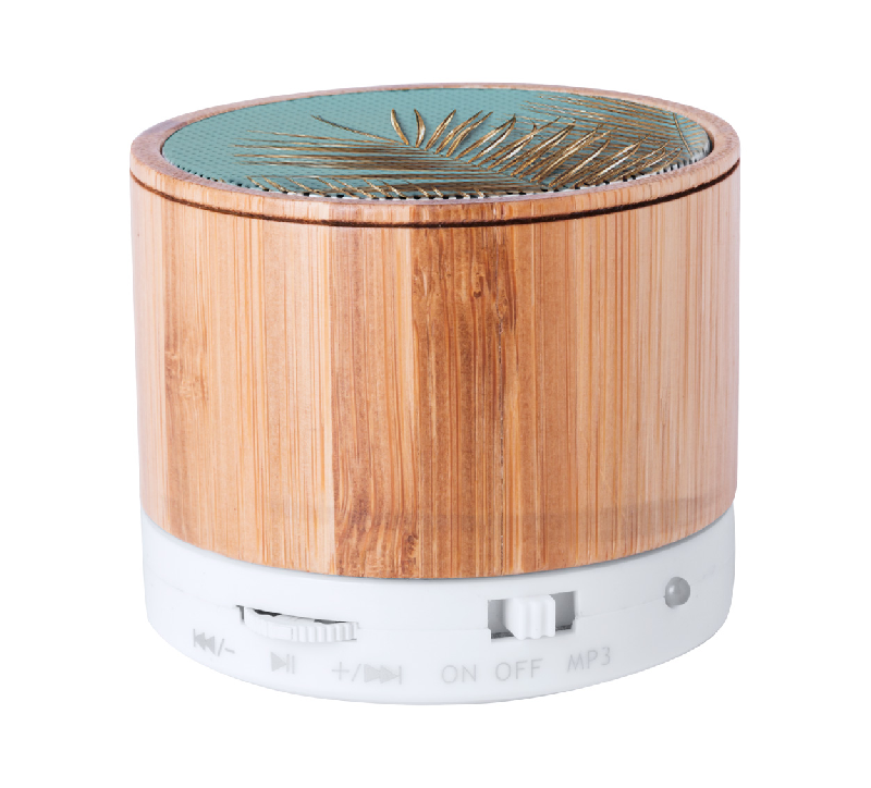 Enceinte Bluetooth en bambou - Fonction mains libres - Radio FM - Batterie rechargeable intégrée_6