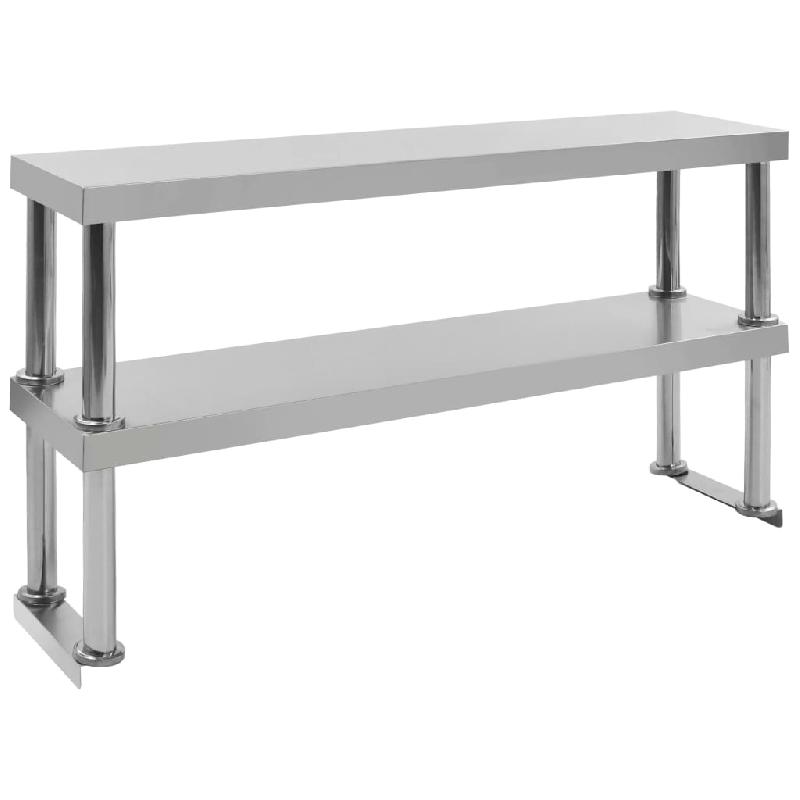 Vidaxl table de travail de cuisine avec étagère 120x60x150 cm inox 3054470_6