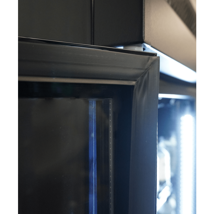 Vitrine réfrigérée murale 3 portes en noire intégral sur roulettes_6