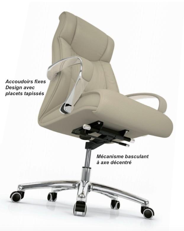 Fauteuil de Direction classique Roa - Mobel Linea. - Noir_6