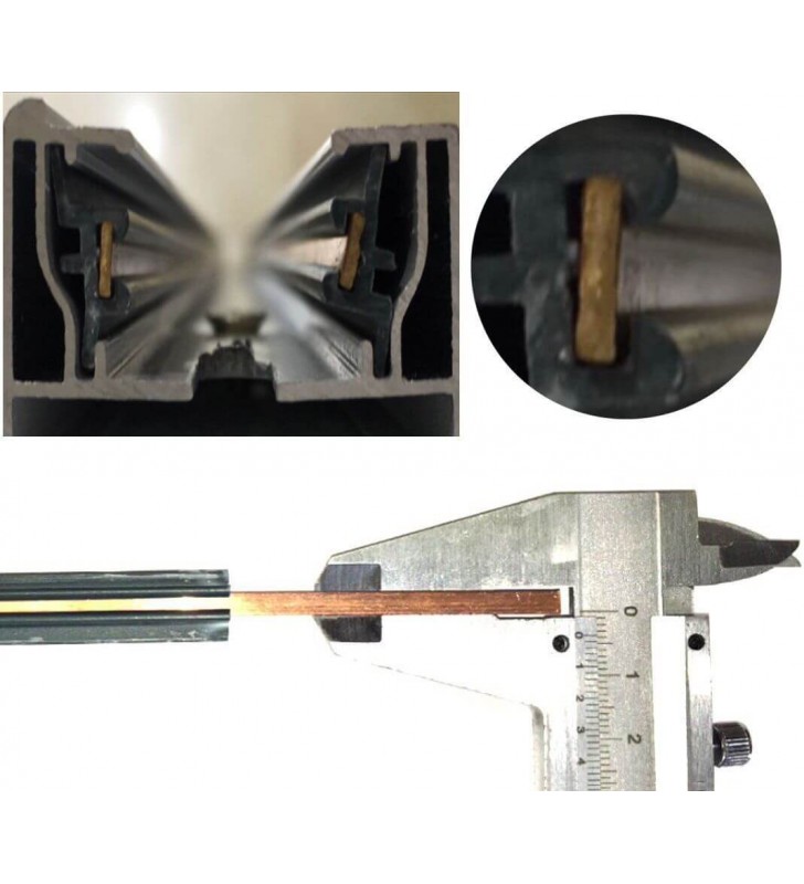 Rail 2 mètres monophasé renforcé pour spot LED - aluminium de qualité supérieure - réf raimo2mb_6