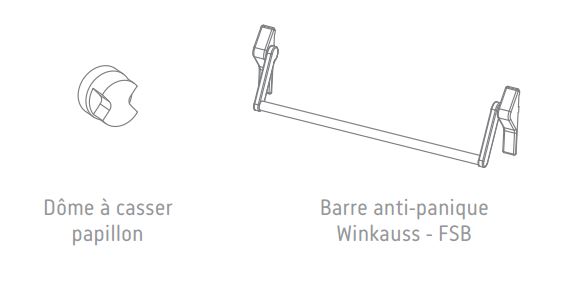 Porte simple sur-mesure anti-effraction CR4 avec pare-balles FB7, pleine ou vitrée - Metal Quartz_6