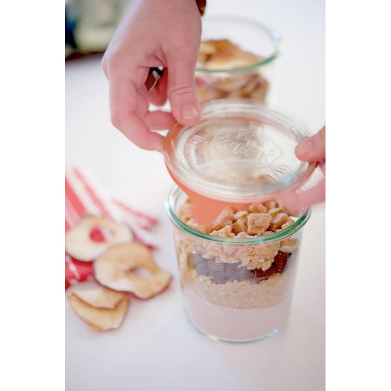 6 bocaux en verre Weck® droits 850 ml - avec couvercles en verre et joints (clips non inclus) - WN000008_6