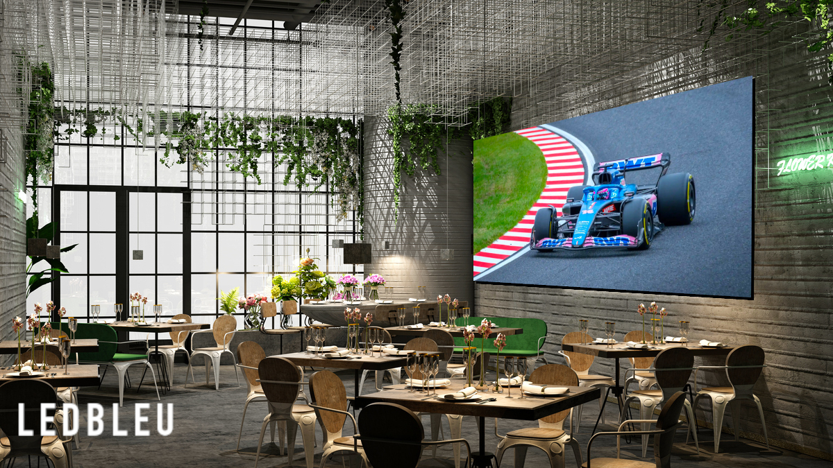 Ecran d'intérieur LED PANTHERE pour restaurant, brasserie, foodcourt et hôtel - COB 2K - Pack - 108