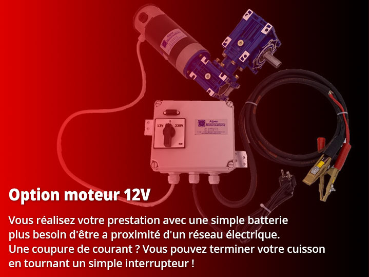 Modèle de tournebroche fermé pour cuisson sur remorque