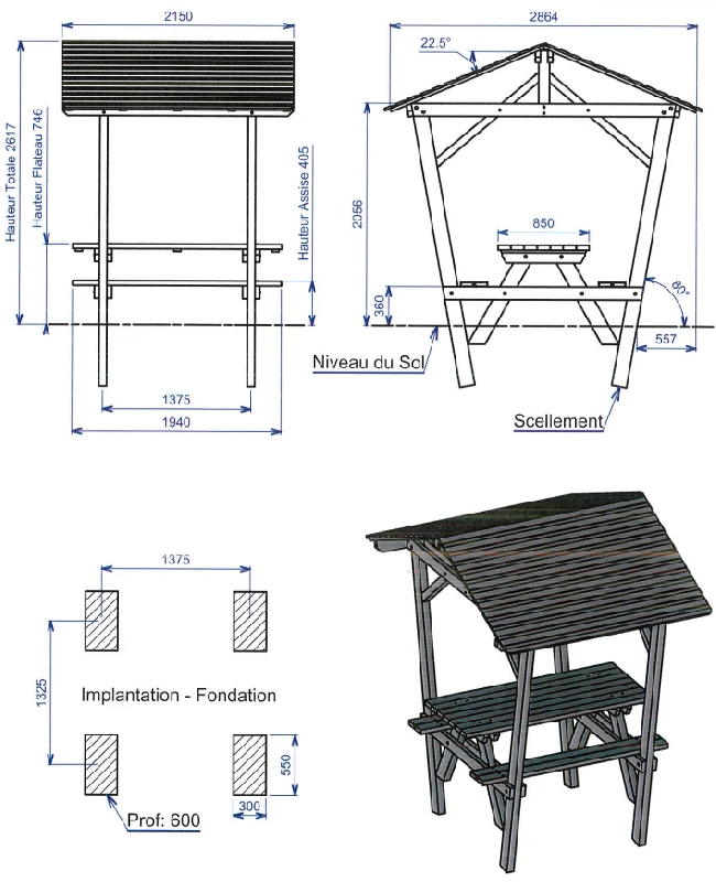 Table pique-nique avec ombrière_6