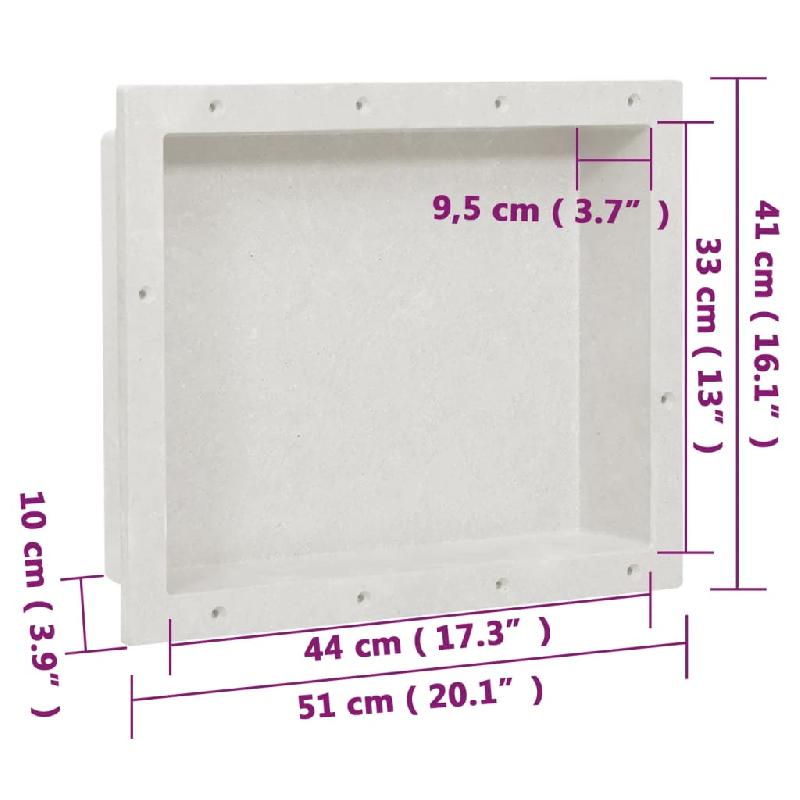 Vidaxl niche de douche blanc mat 41x51x10 cm 151393_6