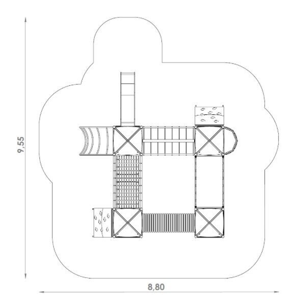 Jeu multi tours en acier inoxydable - Aire de jeux conforme EN1176 - Référence BT11030_6