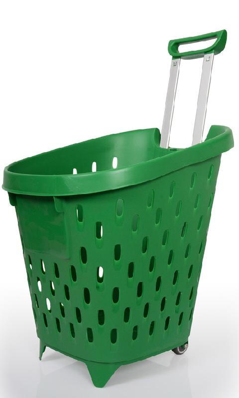 Panier magasin 56 litres à 4 roulettes - Vert Pantone 382C, Vert Pantone 382C_6