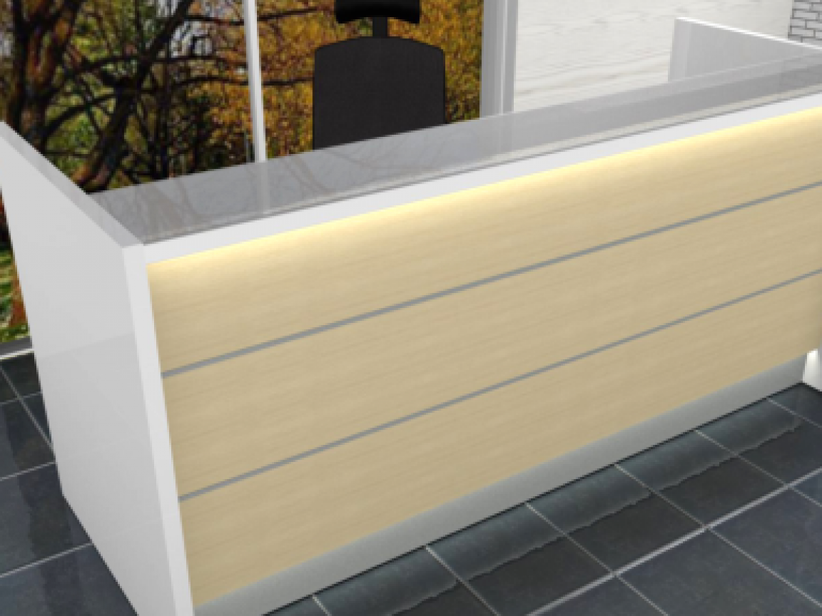 Banque d'accueil moderne et lumineuse à éclairage LED - VALDE - avec configurations ergonomiques et options sur mesure_6