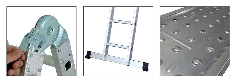 Échelle transformable multi-positions Centaure - Aluminium, plateforme 4x3, articulations automatiques, charge 150 kg_6