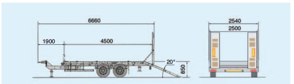 Remorque porte-panneau 6 tonnes - châssis galvanisé à chaud - roues dessous - freinage ABS - ECIM PE 46 600 FA_6