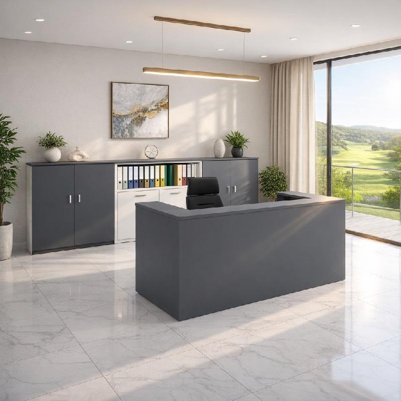 Bureau d'accueil Delta First monocolor - Mobel Linea - 164, Anthracite_6