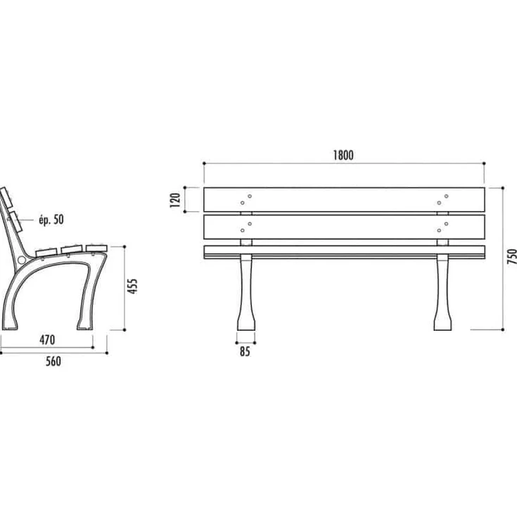 Banc GLASGOW plastique recyclé_6