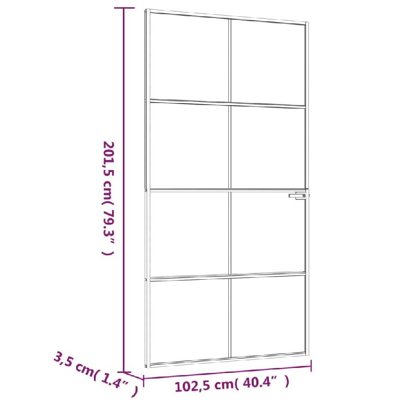 Vidaxl porte d'intérieur blanc 102x201,5 cm trempé verre aluminium fin 153673_6