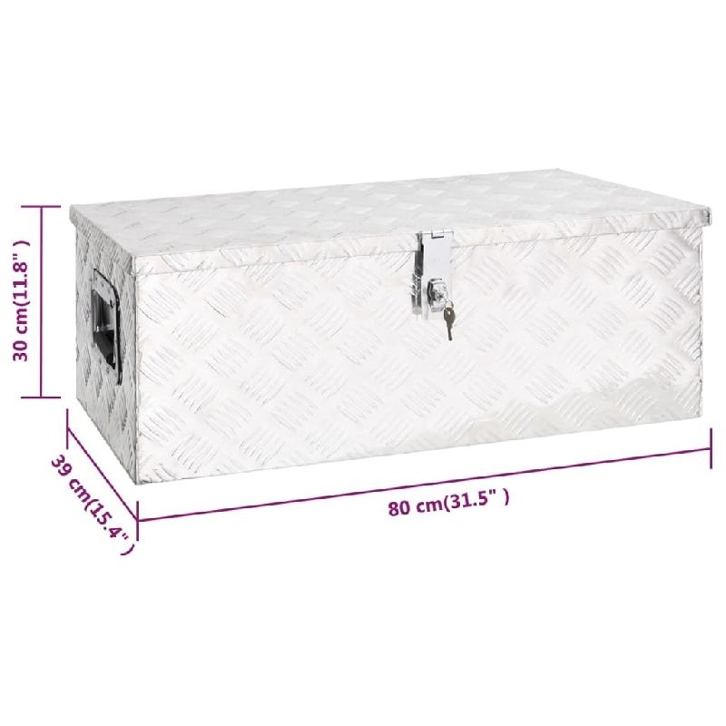 Vidaxl boîte de rangement argenté 80x39x30 cm aluminium 152252_6