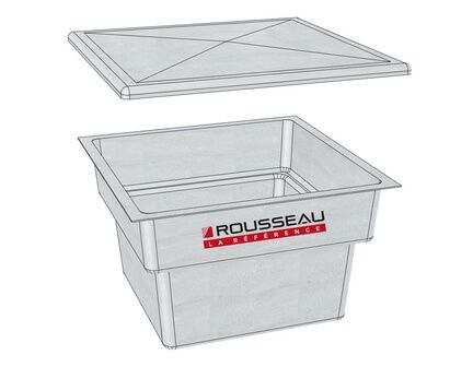 Bac à eau 2200L - stratifié verre résine - avec couvercle - dimensions L2100 x l1350 x h1200 - finition grège RAL9002_0