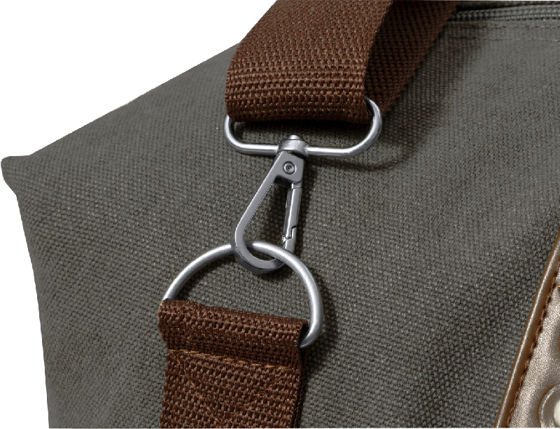 Sac de sport en toile - compartiment zippé - poche frontale - bandoulière réglable - gris foncé - 670 gr_6