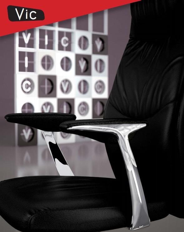 Fauteuil de Direction cuir VIC - Mobel Linea - cuir noir_6