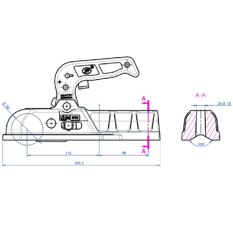 18x8.50-8 Twin Axle Trailer Kit Wheels, AKLO Hub  Stub Axles + Hitch 1500kg_6