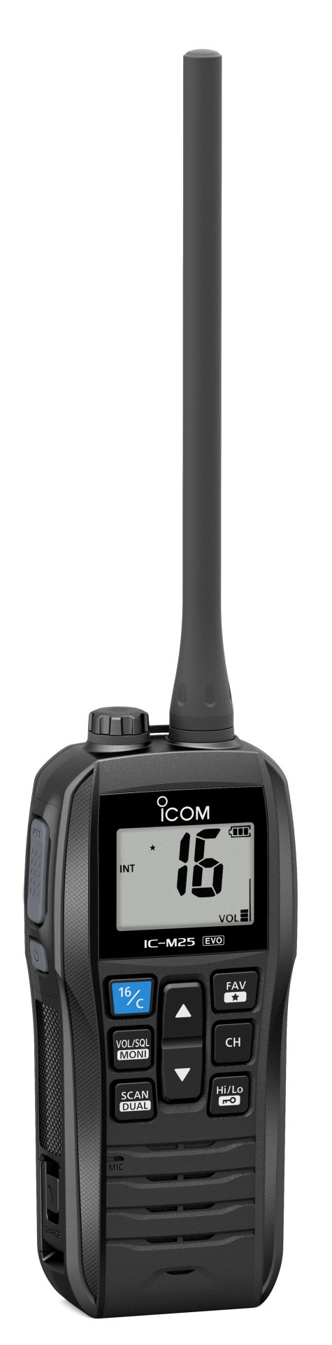 VHF marine portable étanche et intuitive IC-M25EURO EVO - légère, compacte, flottante avec écran LCD et charge USB_6