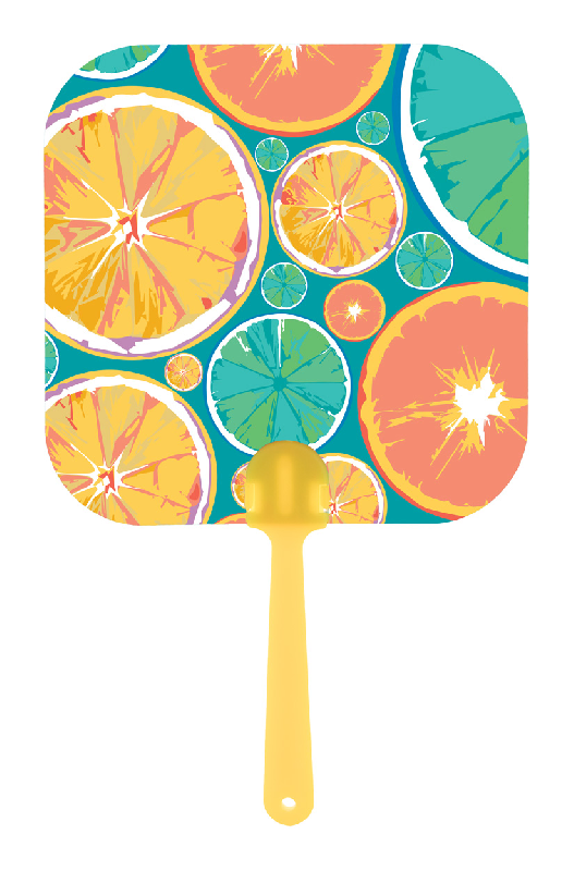 Éventail sur-mesure - poignée plastique et papier stratifié - impression digitale logo - minimum 100 pcs_6