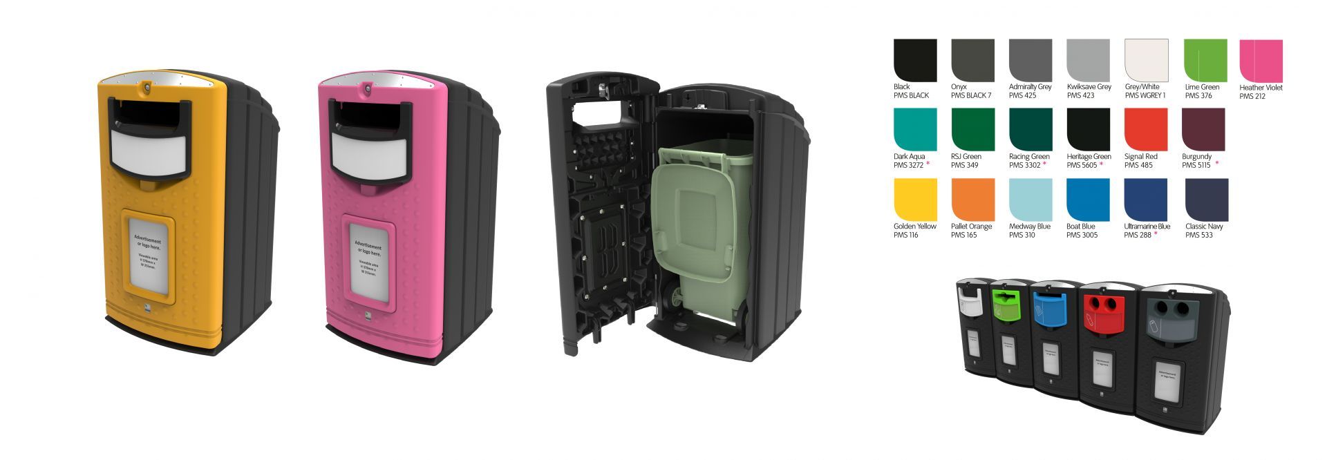 Cache-conteneurs et abris poubelles robuste en polyéthylène renforcé - personnalisable - 140L ou 240L_6