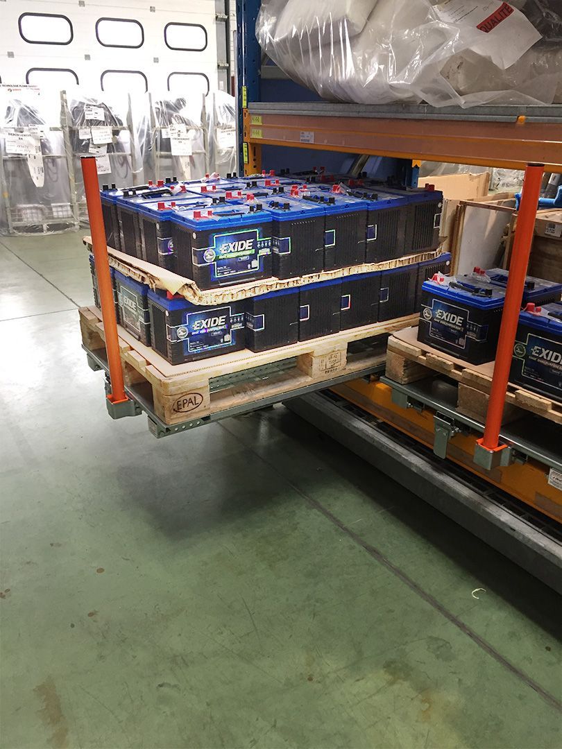 Tiroir à palette sur lisses basses de rayonnage - ouverture télescopique - STOCK3P - charge jusqu'à 900 kg_7