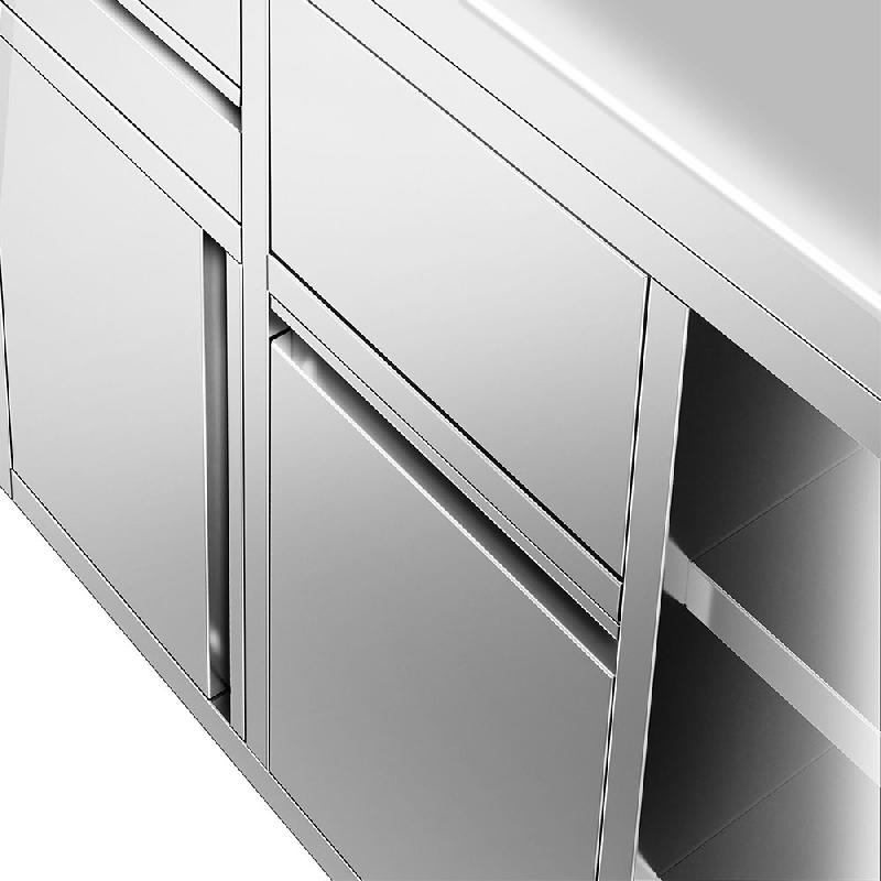 Meuble inox pour machine à café - 1200 x 600 mm - 2 tiroirs_6
