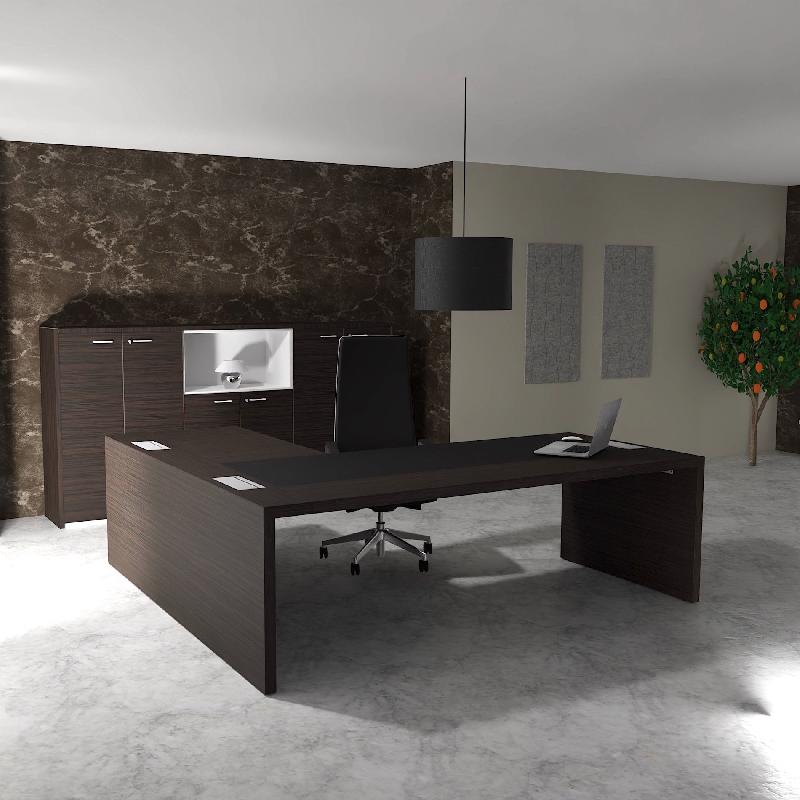 Bureau de Direction avec retour E10 - Quadrifoglio - 224, Non, Ébène, Cuir noir_6