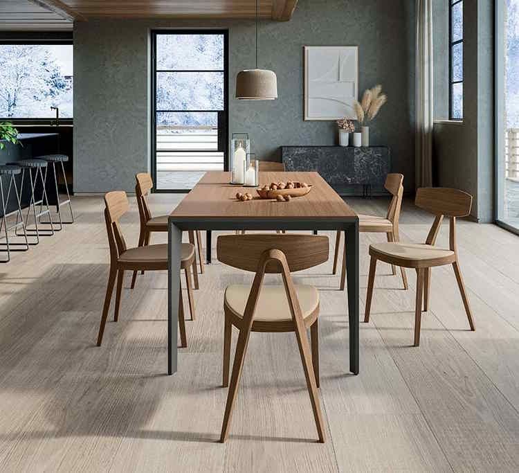 Chaise de restaurant Compasso en frêne - design raffiné avec dossier incurvé et multiples finitions_6