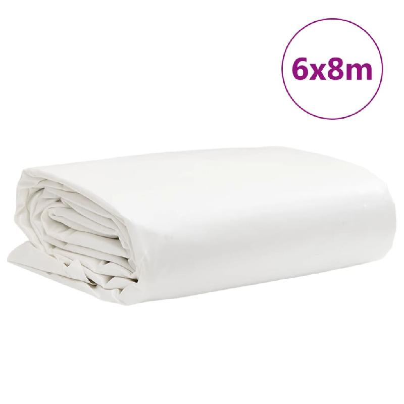 Vidaxl bâche blanc 6x8 m 650 g/m² 156195_6