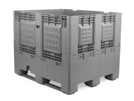 Caisse palette pliable en plastique - 120 x 100 cm - Hauteur 80 à 125 cm - Capacité 681 à 1174 litres - Fond et parois pleins ou ajourés_7