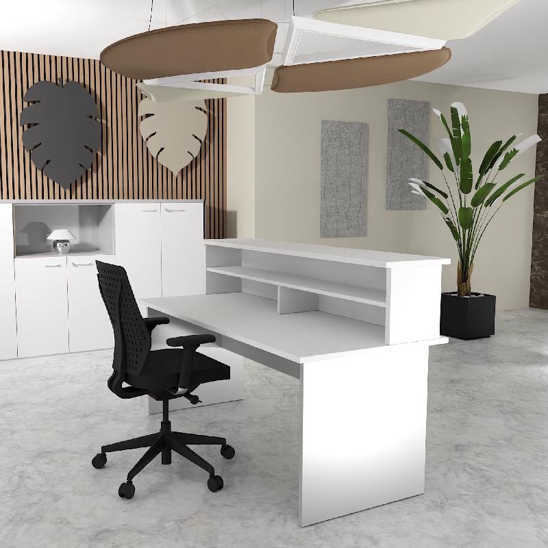 Bureau d'accueil Tono - Mobel Linea. - 80, Alu, Blanc_6