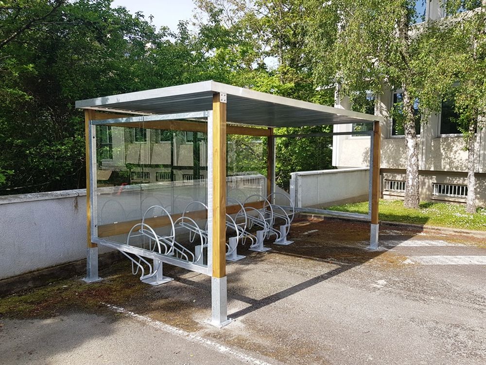 Abri 2 roues à toit plat en bac acier nervuré pour tous types de parkings ou d'espaces publics - MIGA_6