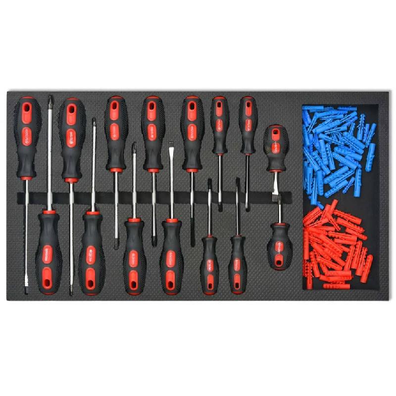 Vidaxl chariot à outils pour atelier avec 1125 outils acier rouge 142248_6