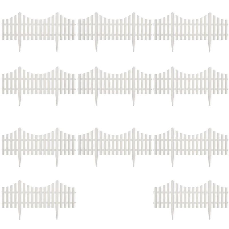 Vidaxl bordure de pelouse blanc 17 pcs / 10 m 41227_6