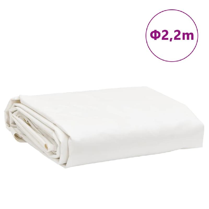 Vidaxl bâche blanc ø 2,2 m 650 g/m² 156228_6