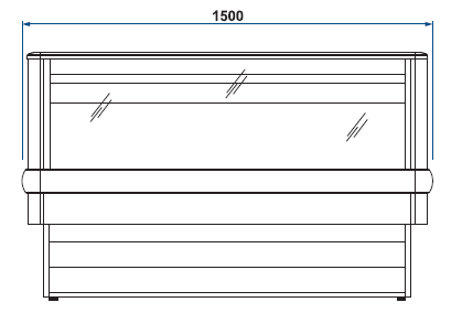 Bac réfrigéré froid positif panoramique 1m50 EUROVISION150 - 4 faces vitrées - 287 L - 2 couvercles coulissants_6