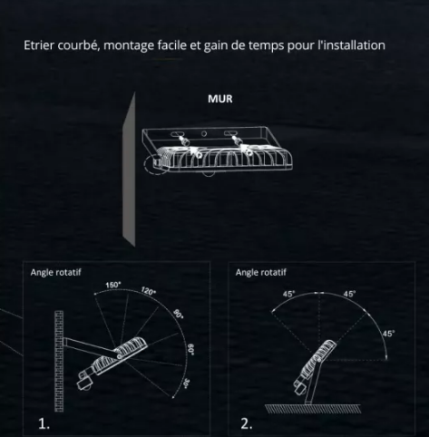 Projecteur LED en applique avec détecteur de mouvement - 20W à 30W - DETEC - Étanche IP65 - 140 Lumens/W_6