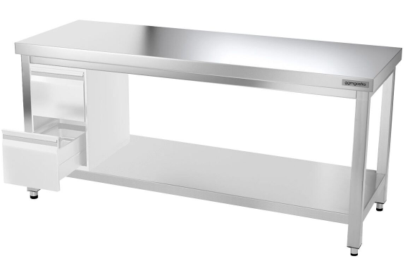 Tables Inox centrales Premium avec Etagère - P 600 mm | Ggm - 1500_6