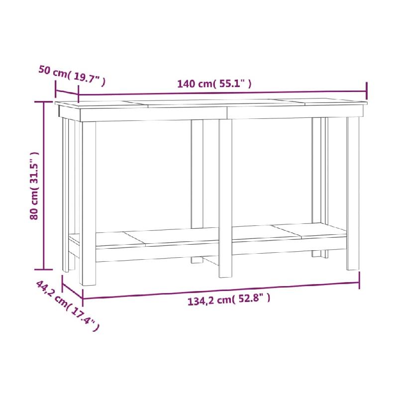 Vidaxl banc de travail marron miel 140x50x80 cm bois de pin massif 822509_6