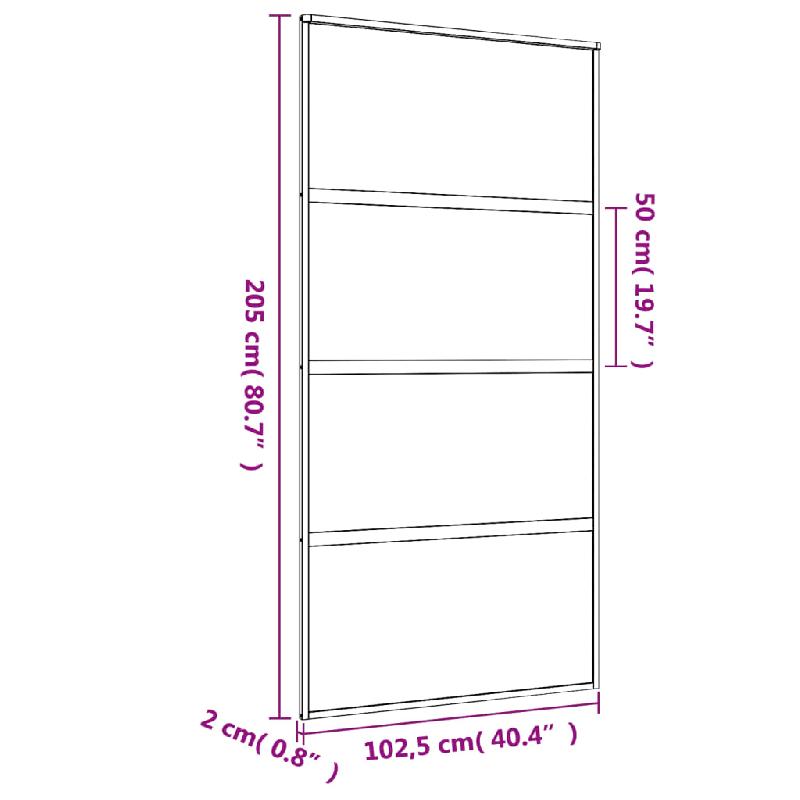 Vidaxl porte coulissante doré 102,5x205cm verre esg clair et aluminium 155180_6