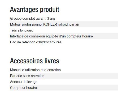 6000 A Silence C5 - Groupe électrogène diesel Kohler - Puissance max 4,90 kW - 230 V - 50 Hz_6